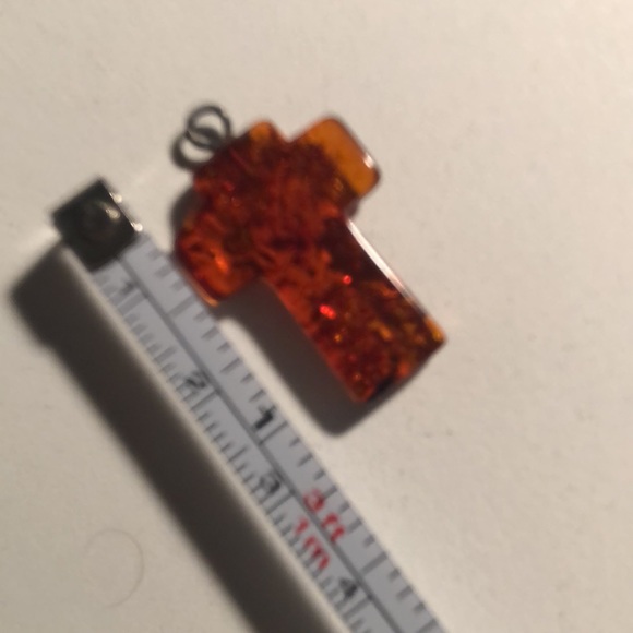 Amber Cross Pendant (25mm) 🦋 3 $15 items for $35 🦋 - Picture 3 of 3